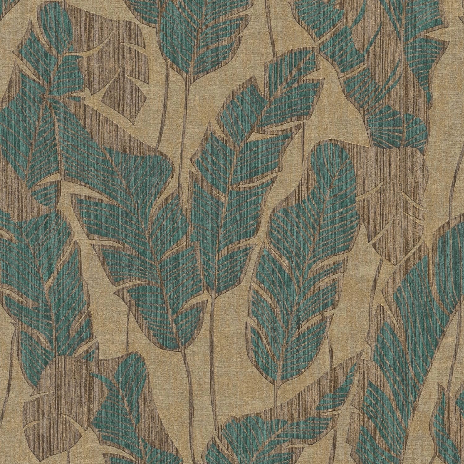 PROFHOME 395022-GU Natur Tapete Floral glänzend Beige Grün Schwarz 0,53 m x günstig online kaufen
