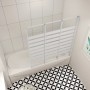 AICA Badewannen Faltwand, 130x140cm, 3-teilig, Elektrophorese Weiß, Rechtsmontage.