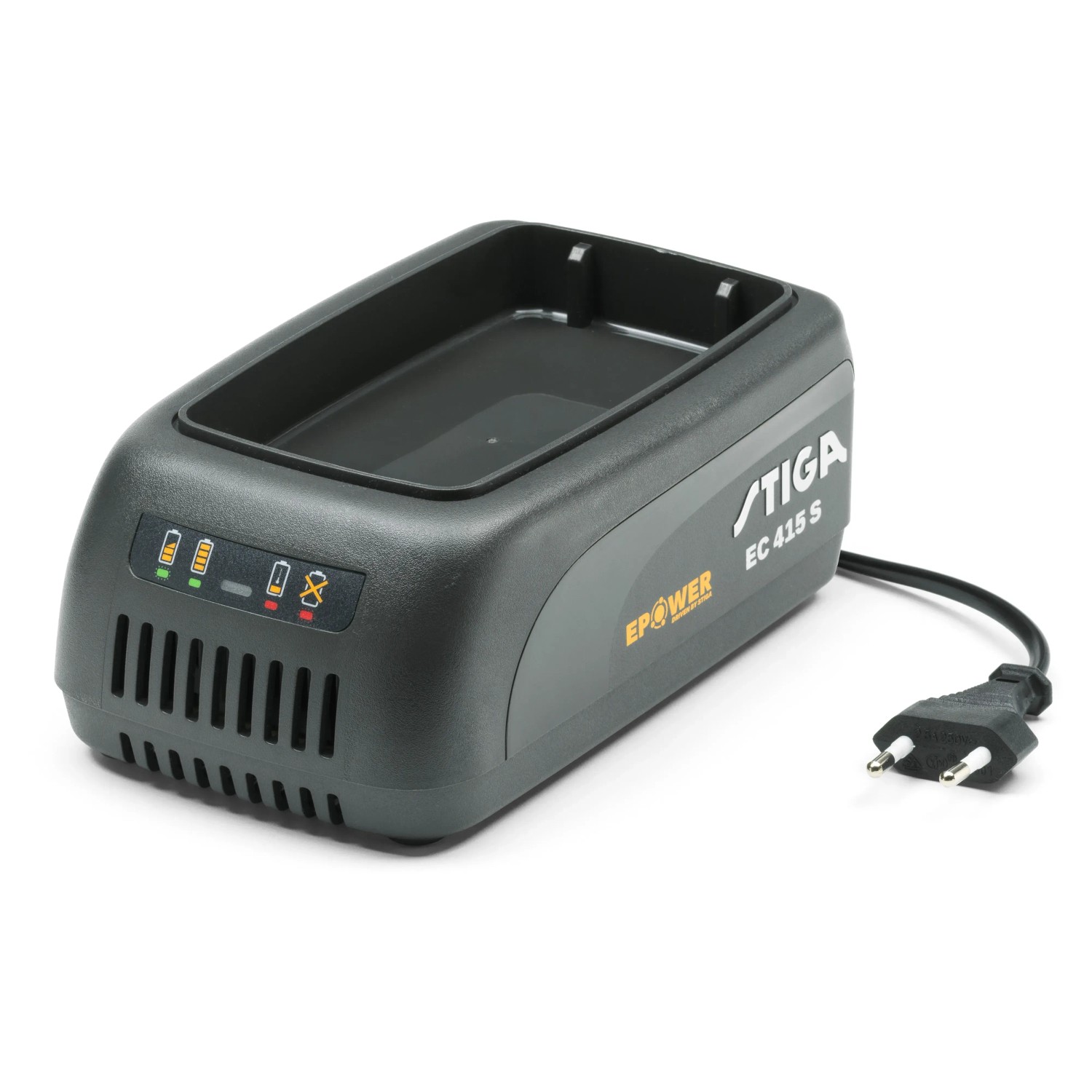 Ladegerät für Stiga Akku-Rasentrimmer GT 500e, passend für 48V Akkus der 500er Serie.