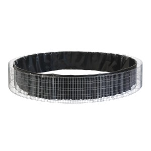 Rundes Bellissa Gabionen-Hochbeet, Ø 240 cm, mit Drahtgitter und schwarzer Folie.