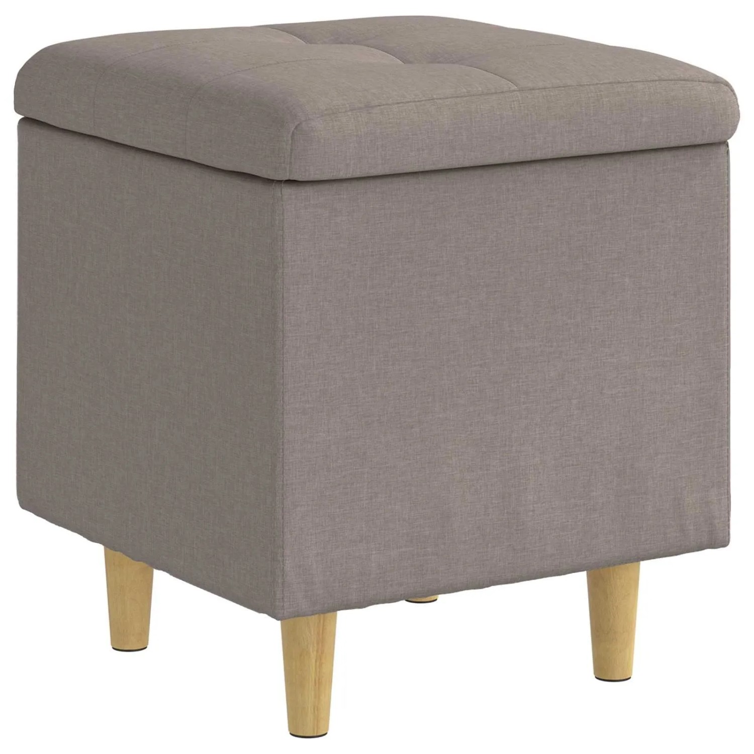 vidaXL Aufbewahrungsottomane mit Kissen Taupe 40 x 40 x 45 cm Stoff 876807