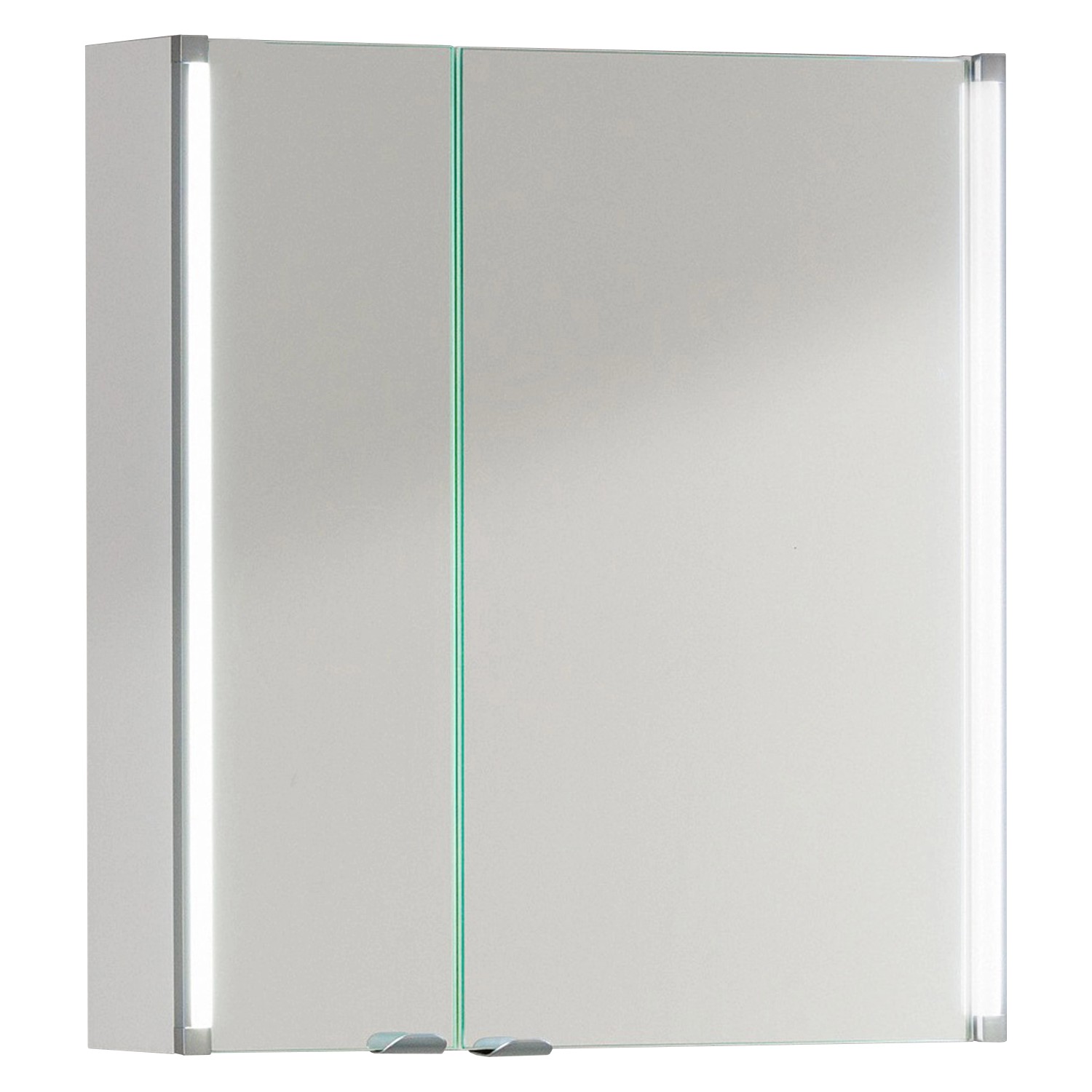 Fackelmann Spiegelschrank LED-Line Weiß 61 cm mit Softclose Türen