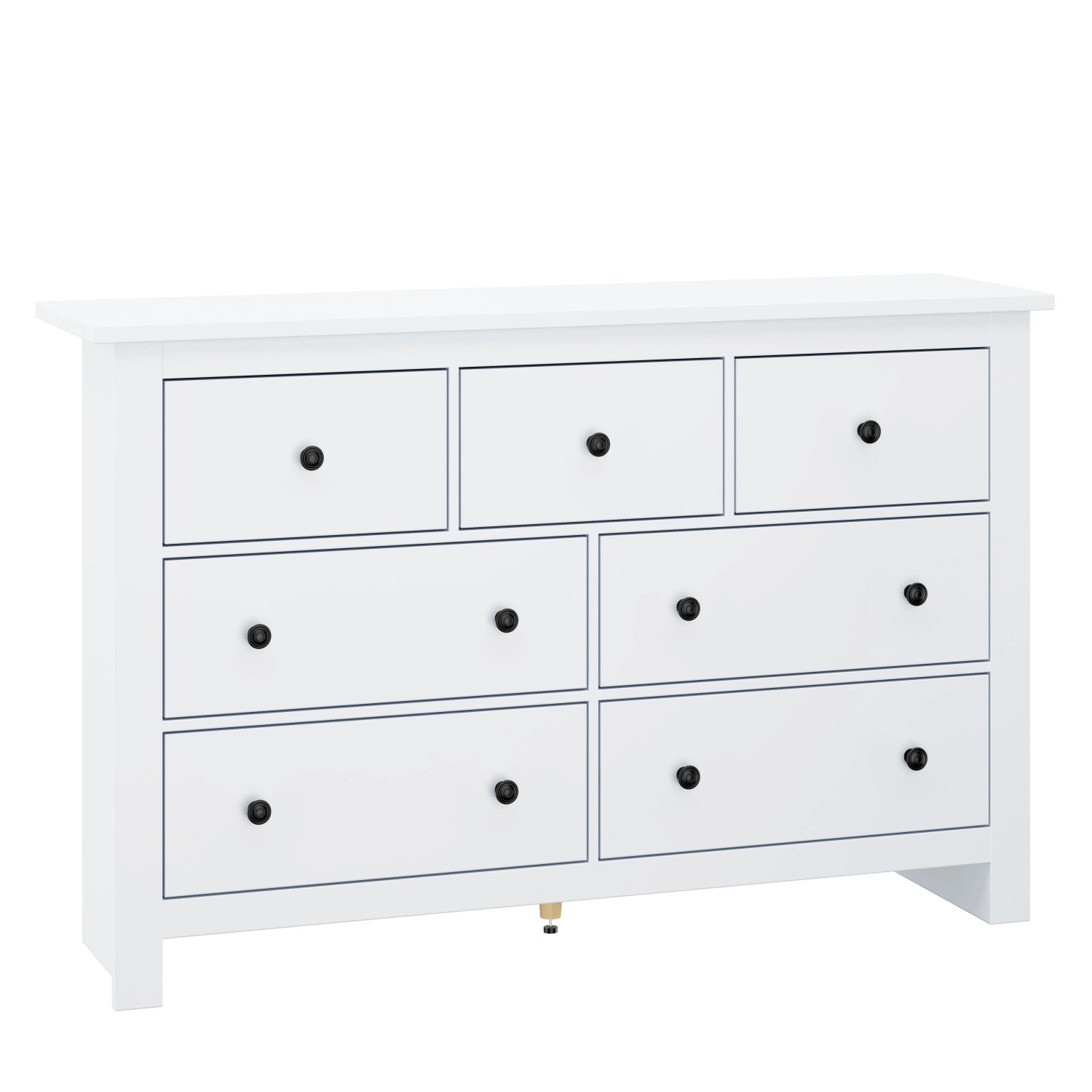 ModernLuxe Sideboard mit 7 Schubladen Viel Stauraum Spanplatte Weiß