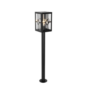Schwarze QAZQA Dover Stehleuchte für Außen, 100cm, klassisches Design.