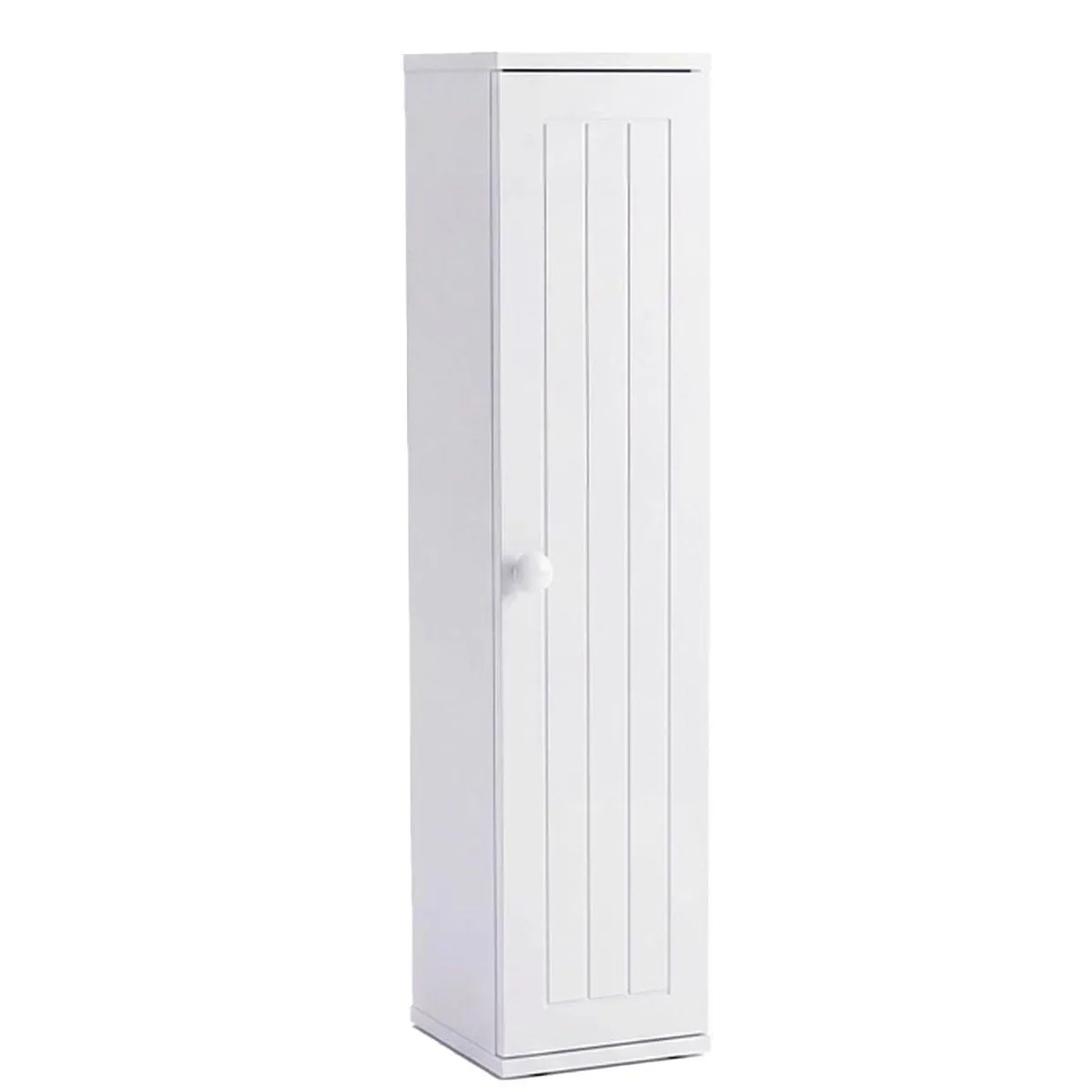 Costway Badezimmerschrank Schmal Toilettenschrank mit 3 Abnehmbaren Regalen