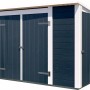 Weka Gartenschrank Multibox mit Regalsystem, anthrazit-weiß, für Gartenutensilien und Werkzeuge.