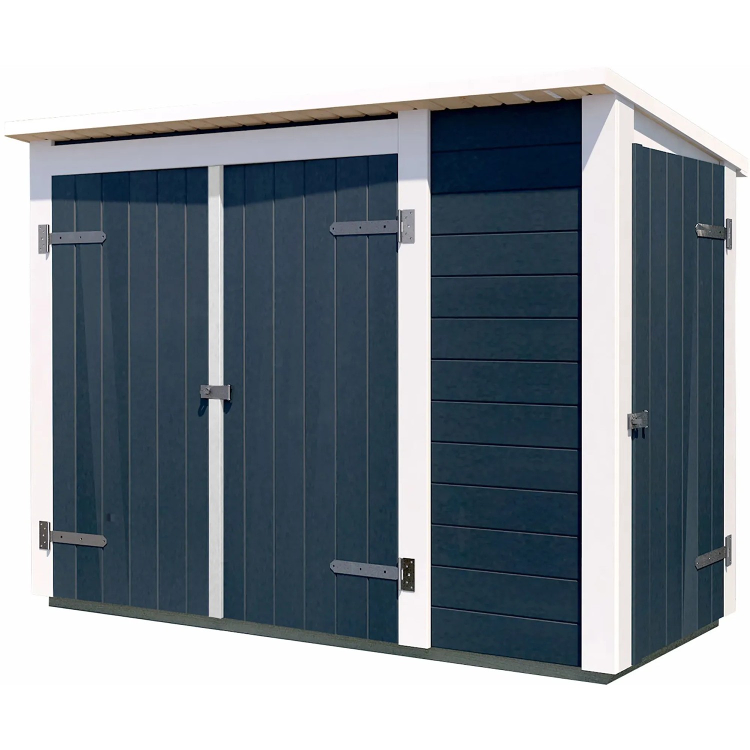 Weka Gartenschrank Multibox mit Regalsystem, anthrazit-weiß, für Gartenutensilien und Werkzeuge.