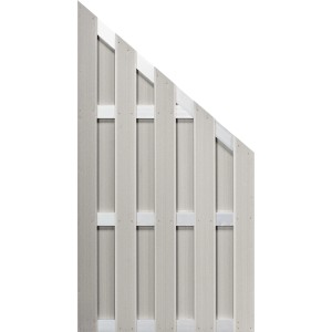 Elephant WPC Zaun Grace Line, grau, 180/90x90x3,3 cm, für Sichtschutz im Garten.