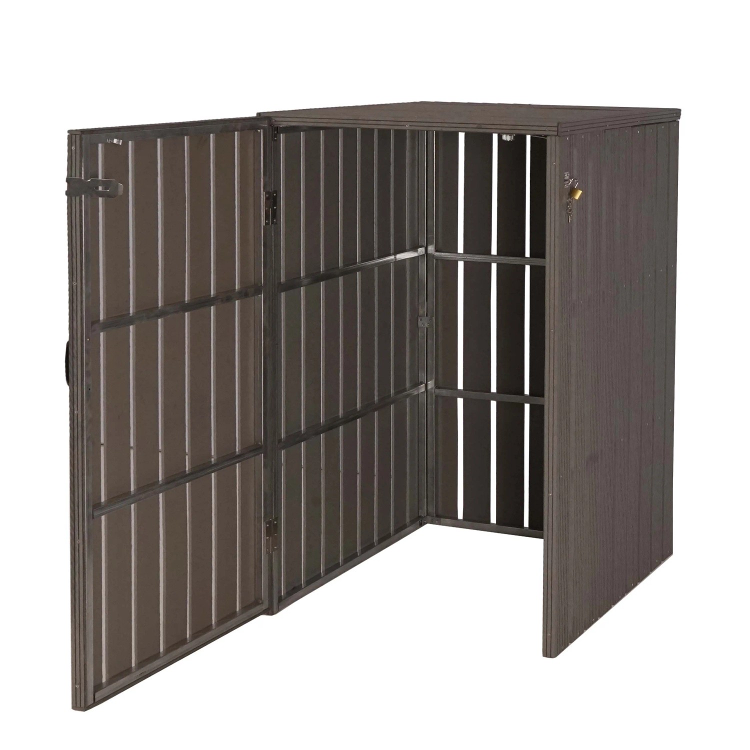 MCW 1-/2er WPC-Mülltonnenverkleidung J28 Grau 115x77x97cm