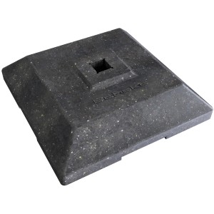 Schake Fußplatte, 40x40mm Einstecktasche, schwarz, für Baugeräte und Baustellenabsperrung.