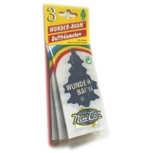 Wunderbaum New Car Duftbaum 3er-Set, Lufterfrischer für Auto, Kleiderschrank & Bad.
