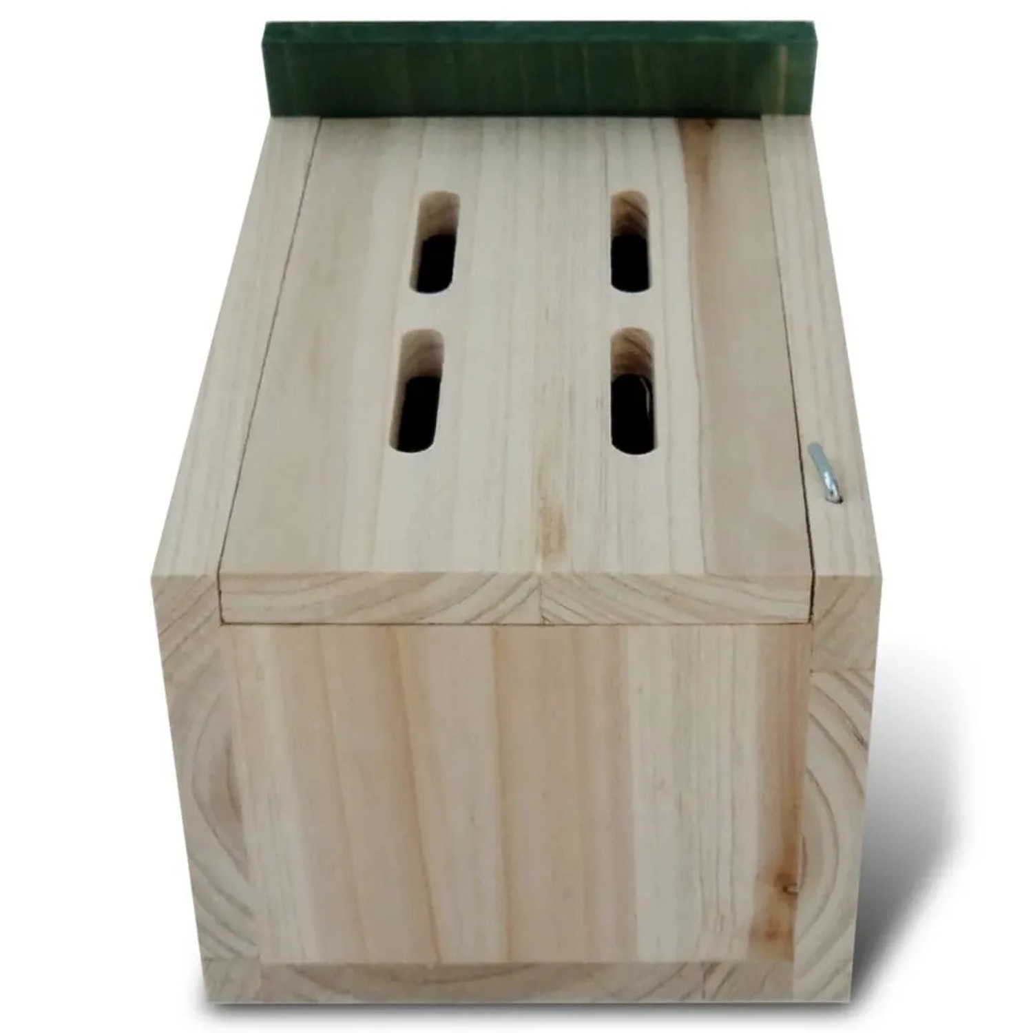 VidaXL Schmetterlingshaus 4er-Set aus Holz mit grünem Dach, 14x15x22cm.