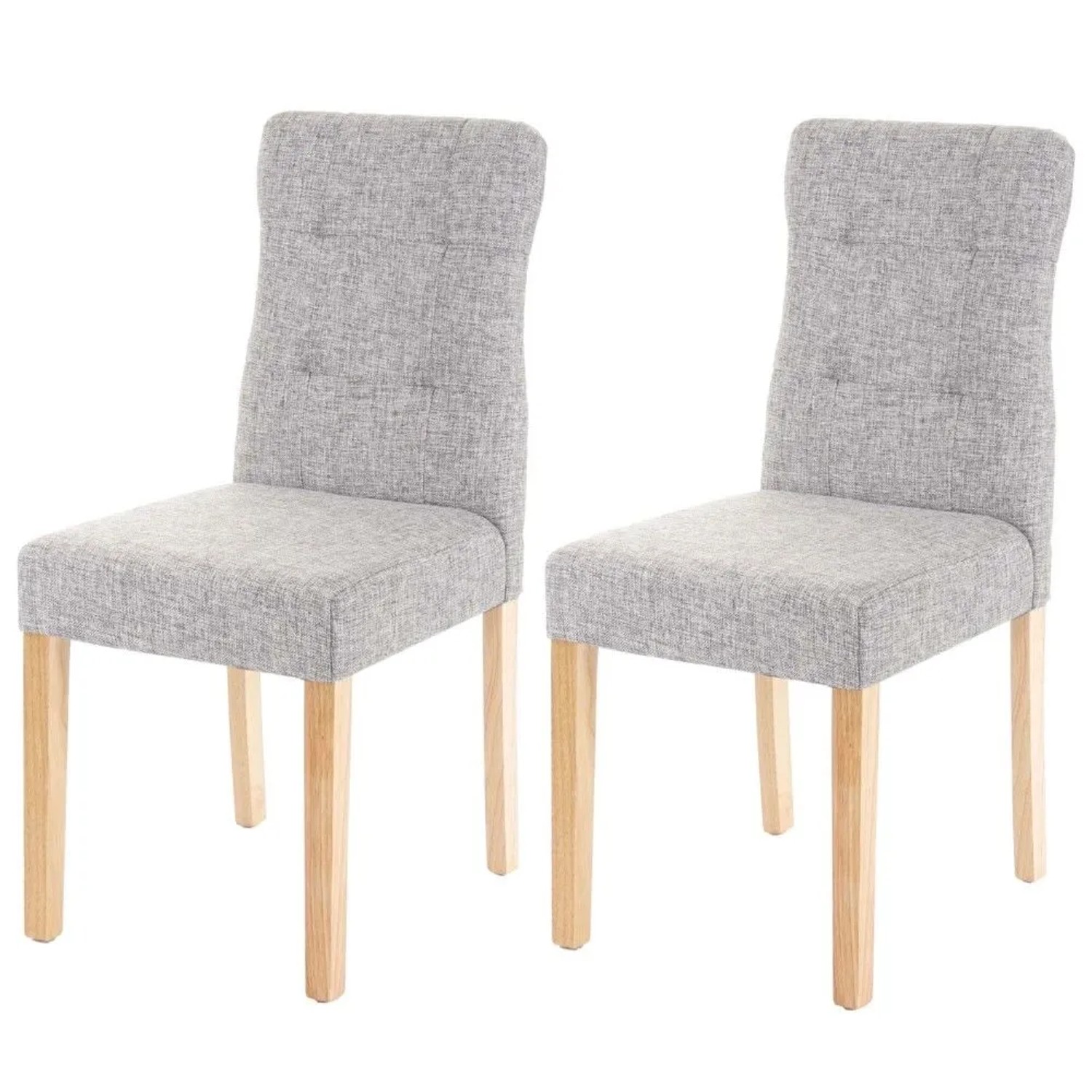 MCW Esszimmerstuhl E58 2er-Set Stoff/Textil Grau Helle Beine