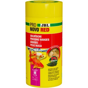 JBL Pronovo Red Flakes M, Flockenfutter für Goldfische in gelber Dose.