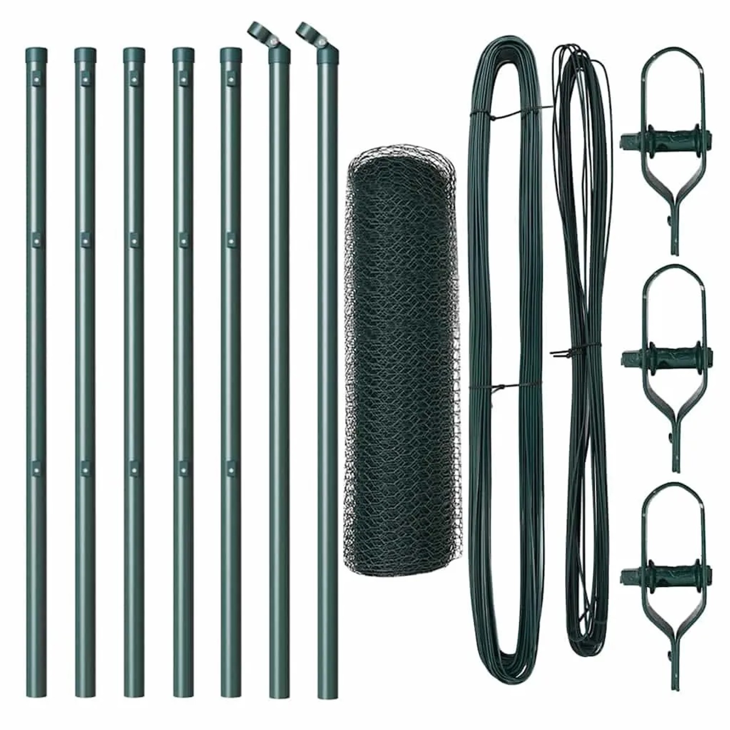 vidaXL Zaunpfosten Grün 10 x 0,5 m 13 mm Netz Stahl und PVC 3352624 günstig online kaufen