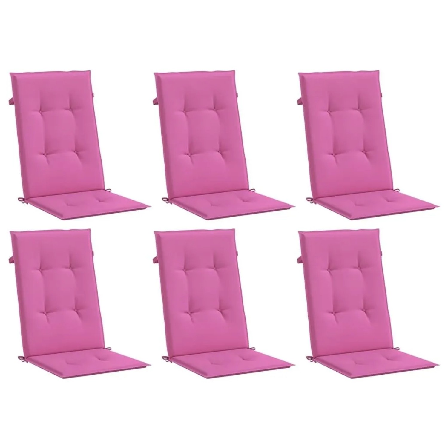 vidaXL Hochlehner-Auflagen 6 Stk Rosa Stoff 361270