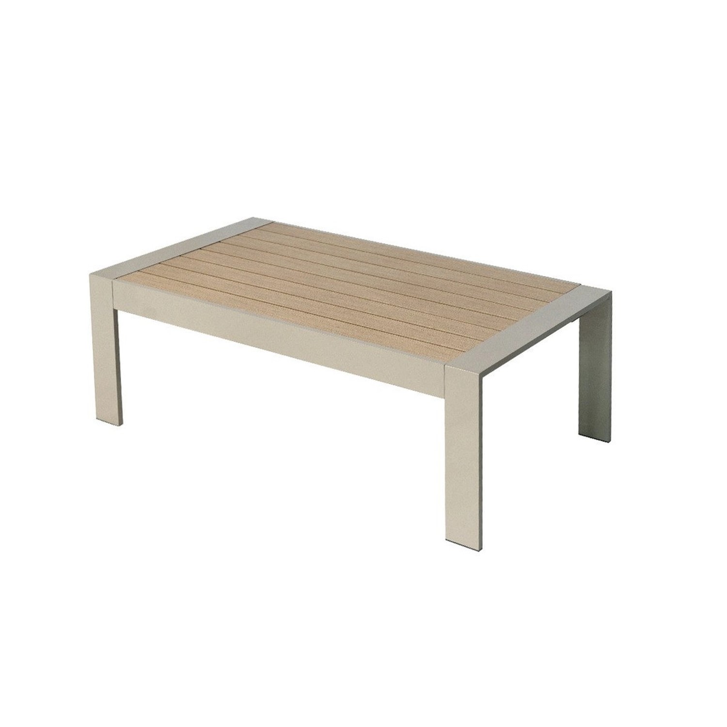 MeXo Gartentisch Balkontisch Aluminium Wetterfest Beige