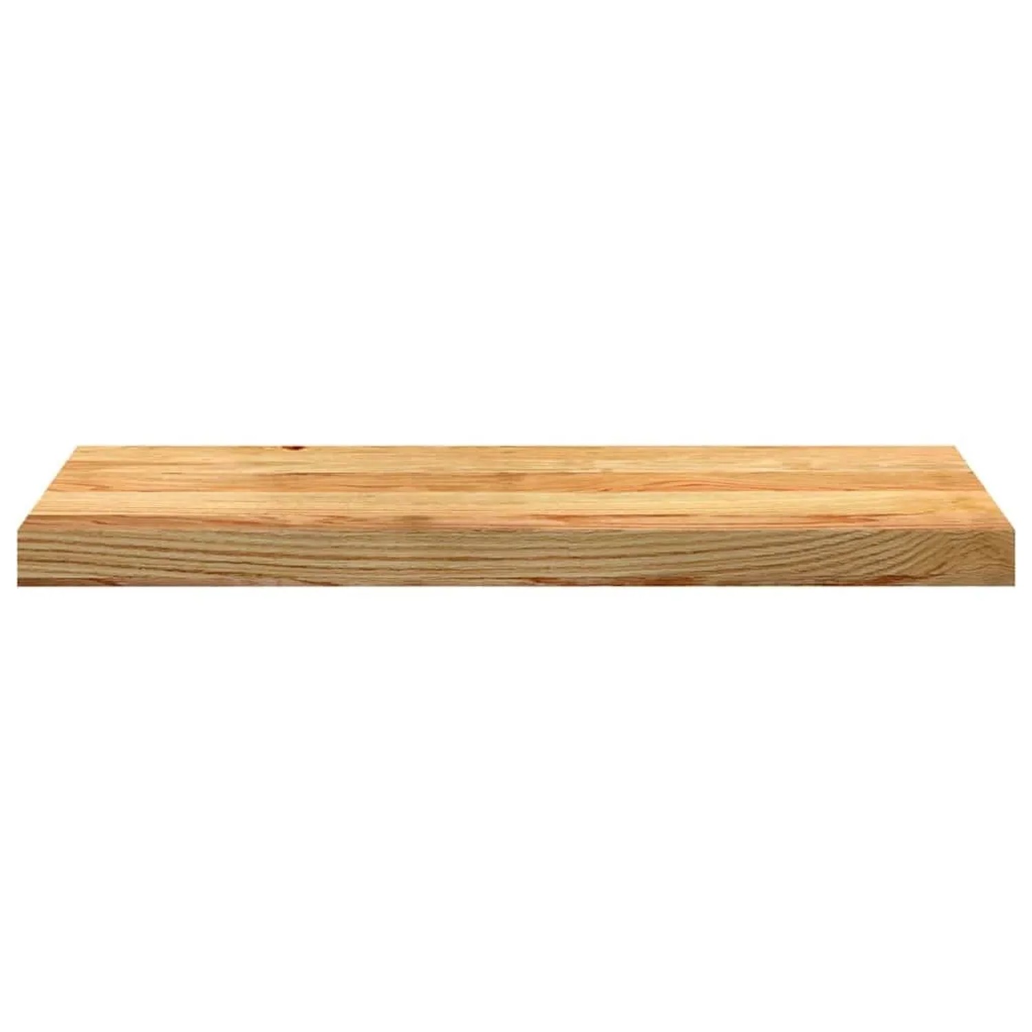 Hellbraune Massivholz Eiche Fensterbank, glatt geschliffen, mit natürlicher Holzmaserung.