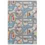 Grauer Snapstyle Kinderteppich 160x160cm mit Straßenmuster für fantasievolles Spielen.