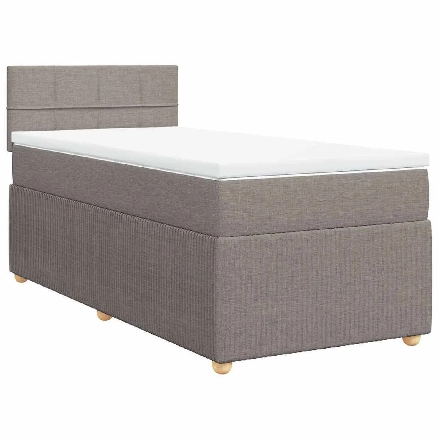 vidaXL Boxspringbett mit Matratze Taupe 90x190 cm Stoff 3289615