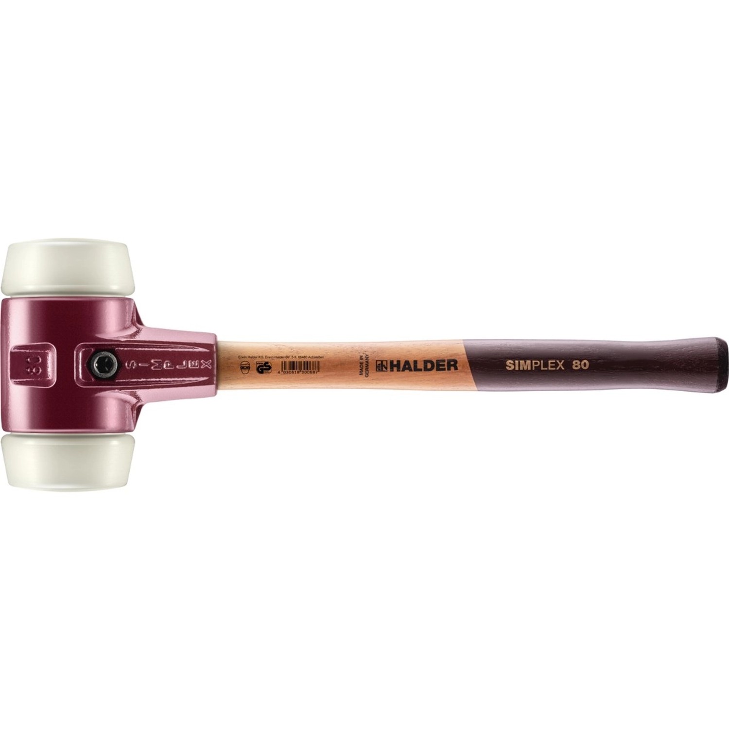 Halder Simplex Schonhammer Ø 80 mm Nylon mit Tempergussgehäuse günstig online kaufen