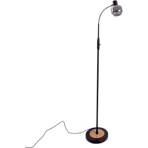 Näve Stehleuchte Fumoso, 148 cm, Glas, schwarz/natur. Design-Stehlampe für Wohnräume.