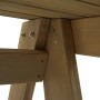 Detailansicht der stabilen Holzkonstruktion der MCW Gartenbank L66 Natur.