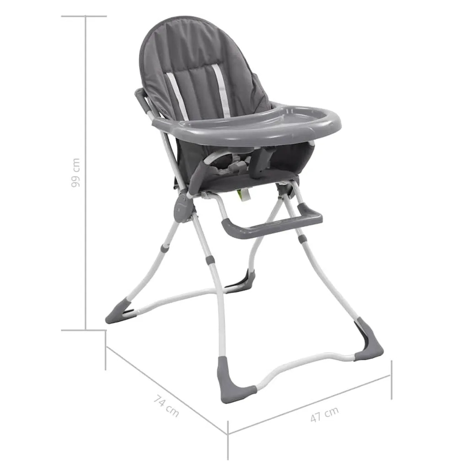 vidaXL Baby-Hochstuhl Grau und Weiß 10185_9