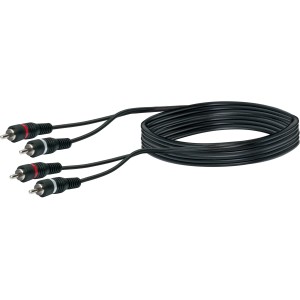 Schwarzes Schwaiger Audio Anschlusskabel, 1,5 m, mit Cinch-Steckern für Audio & Video.