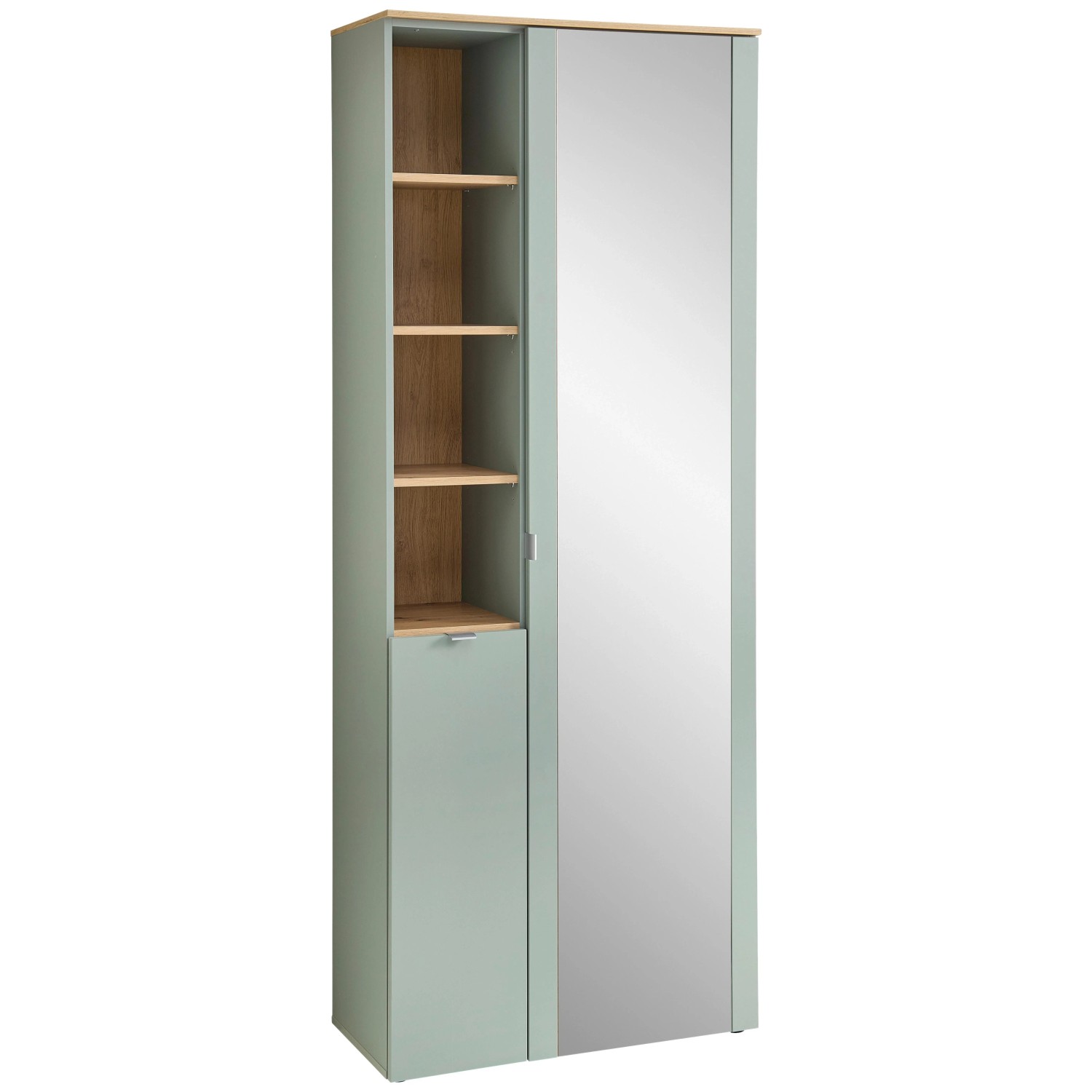 Mömax Garderobenschrank Bari in Grün/Eiche Artisan