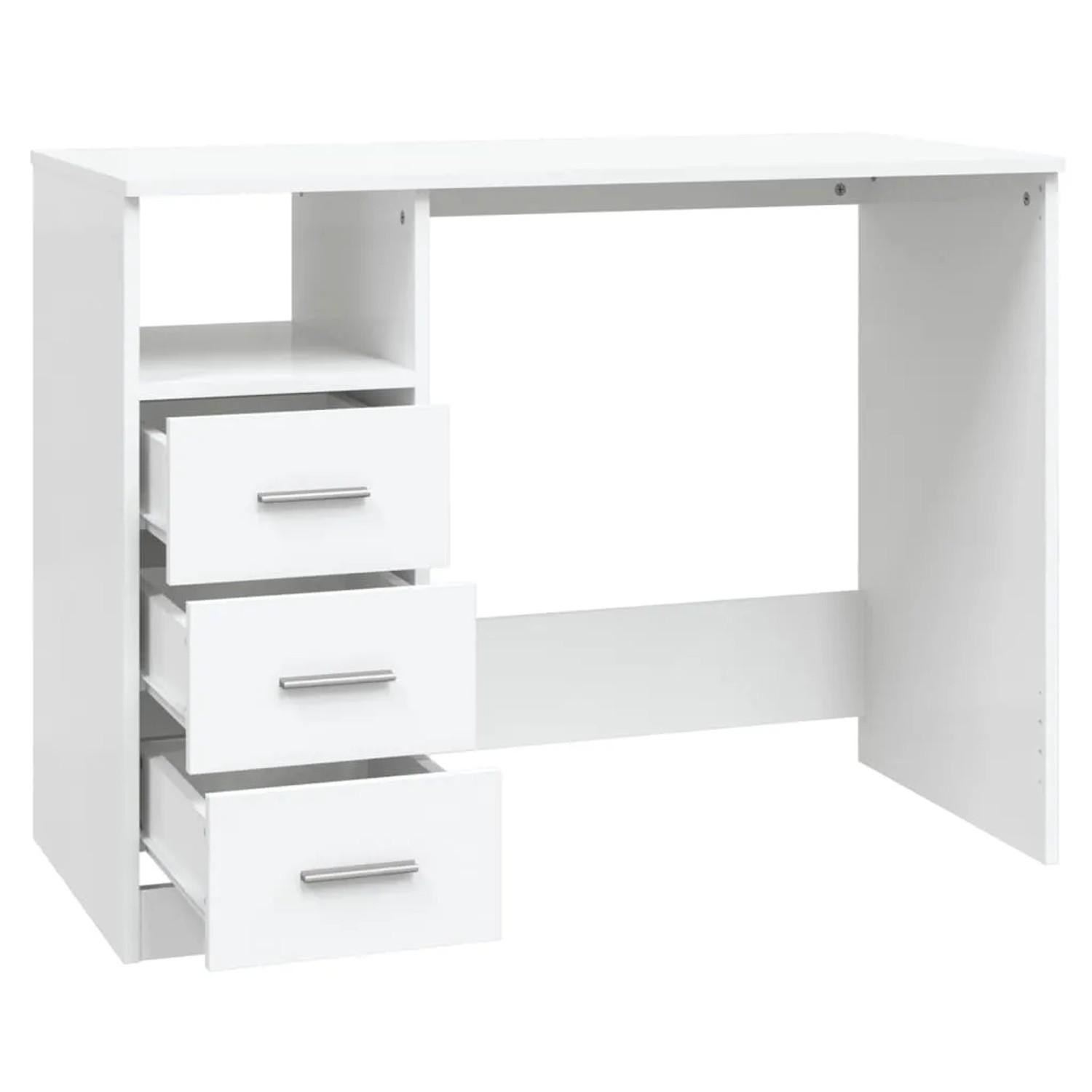 vidaXL Schreibtisch mit Schubladen Weiß 102x50x76 cm Holzwerkstoff 823032_5