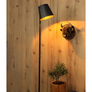 Luce Design Stehleuchte Colt, 1-flammig, Frost-Grau, Ø 25 cm. Design-Stehlampe im Industrial Look.