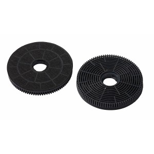 Aktivkohlefilter CF135 für Dunstabzugshauben, rund, schwarz.