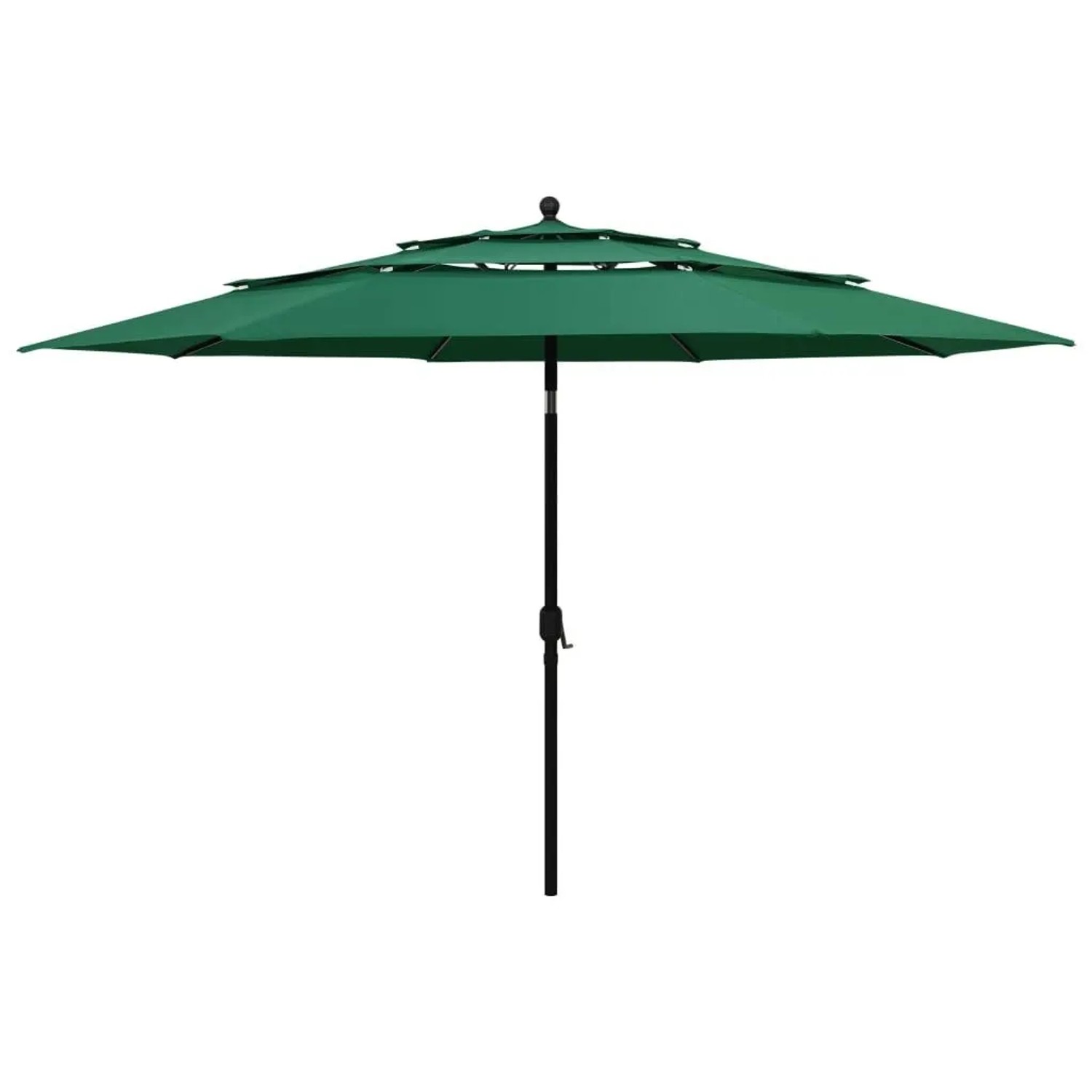 Furnicato Sonnenschirm 3 Lagig Grün 350 X 260 Cm Mit Kurbel Und Kippfunktion