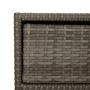 Detailansicht des grauen VidaXL Gartenschranks aus Poly Rattan, Universalbox.