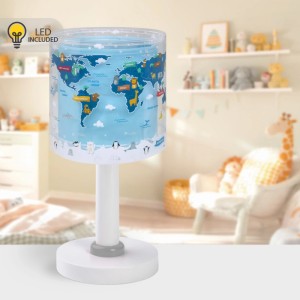 Dalber Nachttischlampe LED Nachtlicht für Kinder Kids World Weltkarte