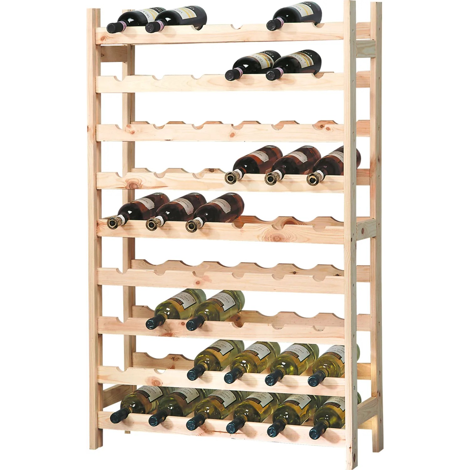 Kesper Weinregal aus Kiefernholz, naturfarben, für 54 Flaschen.