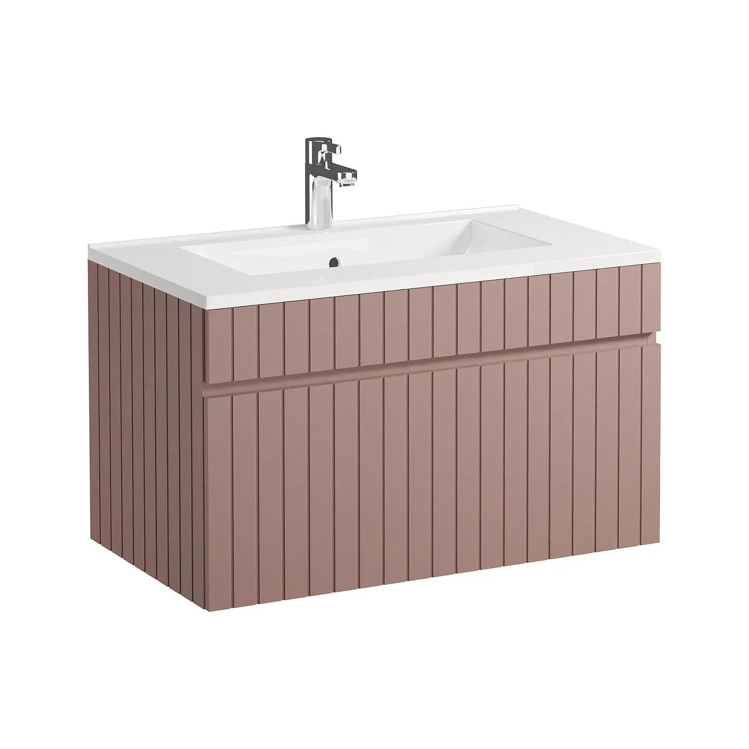 Vente-unique Einzelwaschtisch Satara Puderrosa 80 cm