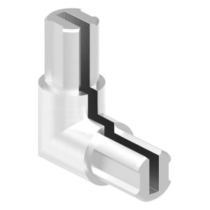 FeNau Eckverbinder Edelstahl V2A Für Klemmprofil Ø 27 X 1,5 mm Geschliffen Korn 240