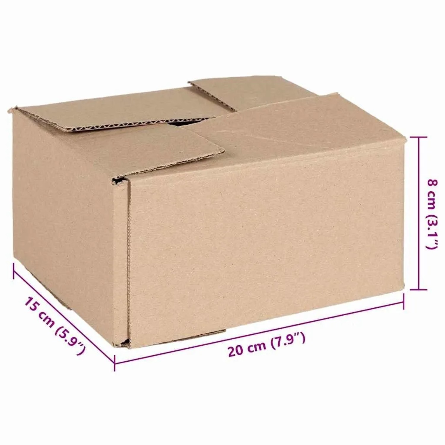 vidaXL Faltbox mit Speicher 50 Stk Natur 20 x 15 x 10 cm Karton 4106563_5