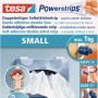 Tesa Powerstrips Small, 14 Stück, weiße Klebestreifen zum einfachen Anbringen und Entfernen von Objekten.