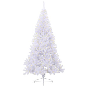 vidaXL Künstlicher Weihnachtsbaum Weiß 240 cm PVC und Stahl 3426830