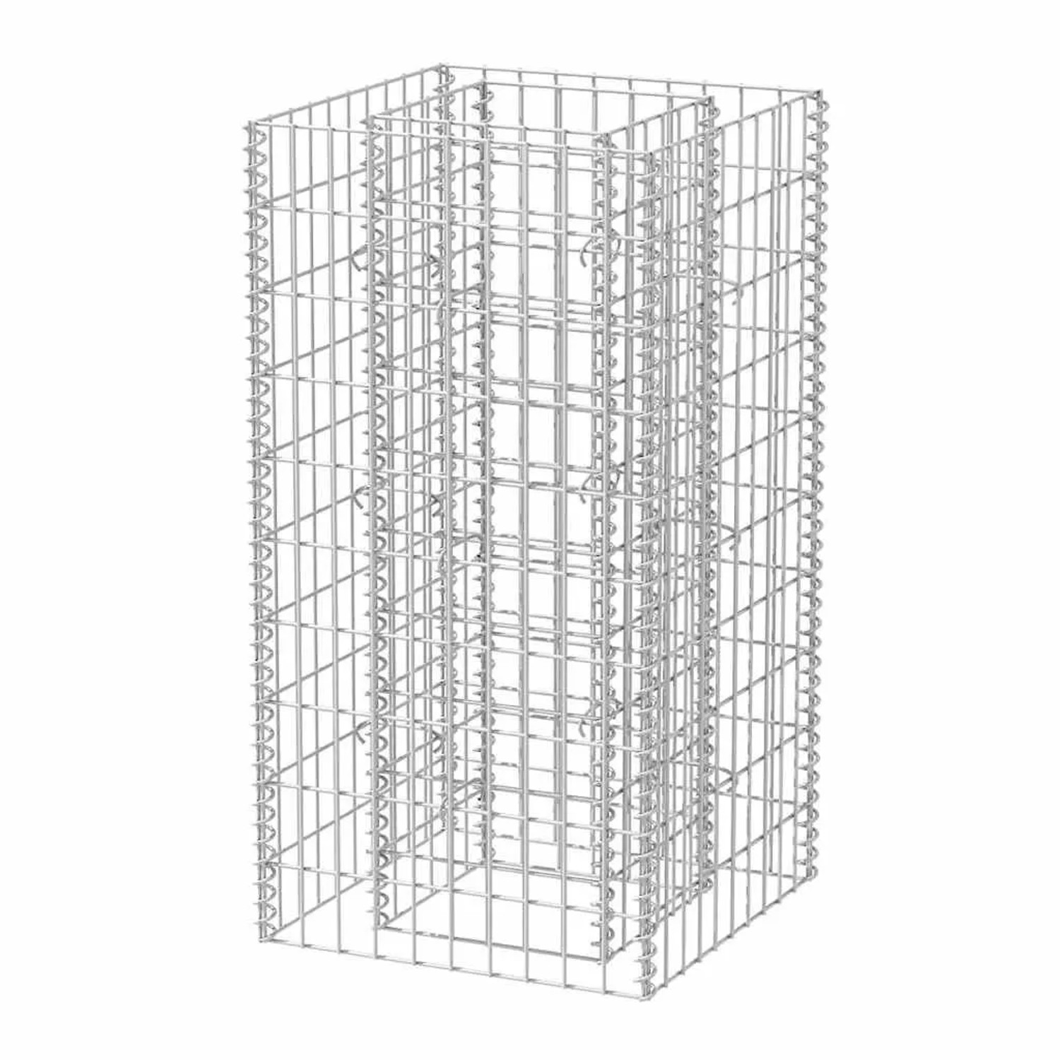 DELUKE Gabionen Hochbeet ROON Aus Stahl 50×50×100cm Steinkorb Gabionengitter Ziergabione Steingabione