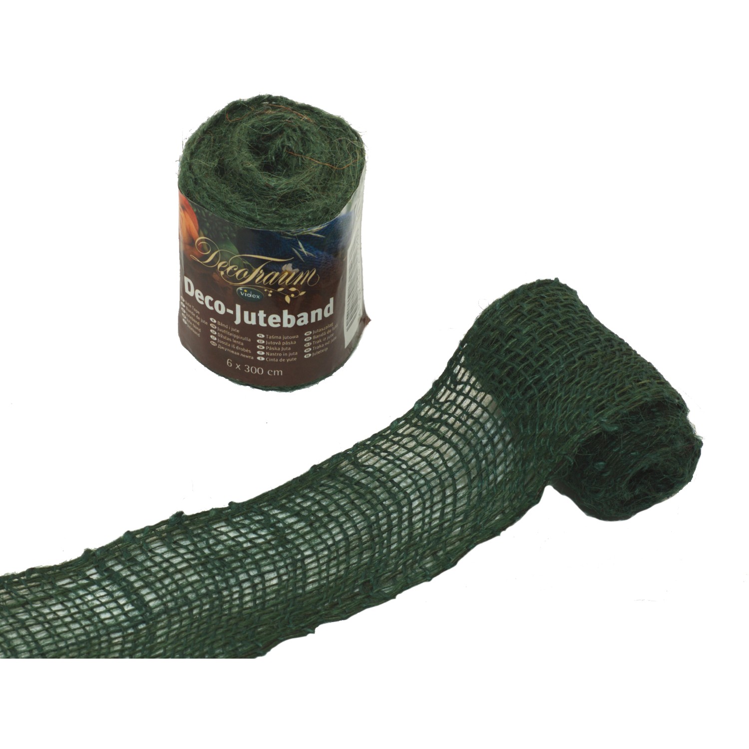 Videx Garden Deko-Juteband 6 cm x 300 cm Grün