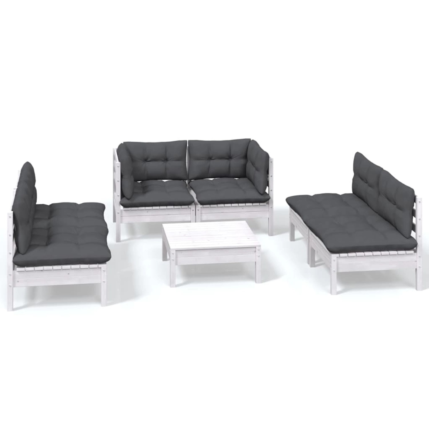 vidaXL 7-tlg Garten-Lounge-Set mit Kissen Kiefer Massivholz Modell 110 günstig online kaufen