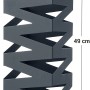 Quadratischer, grauer Songmics Schirmständer Patsy aus Metall mit Cutout-Design.
