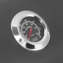 Detailaufnahme des Thermometers am Jamestown Kombigrill Drake. Temperaturanzeige.