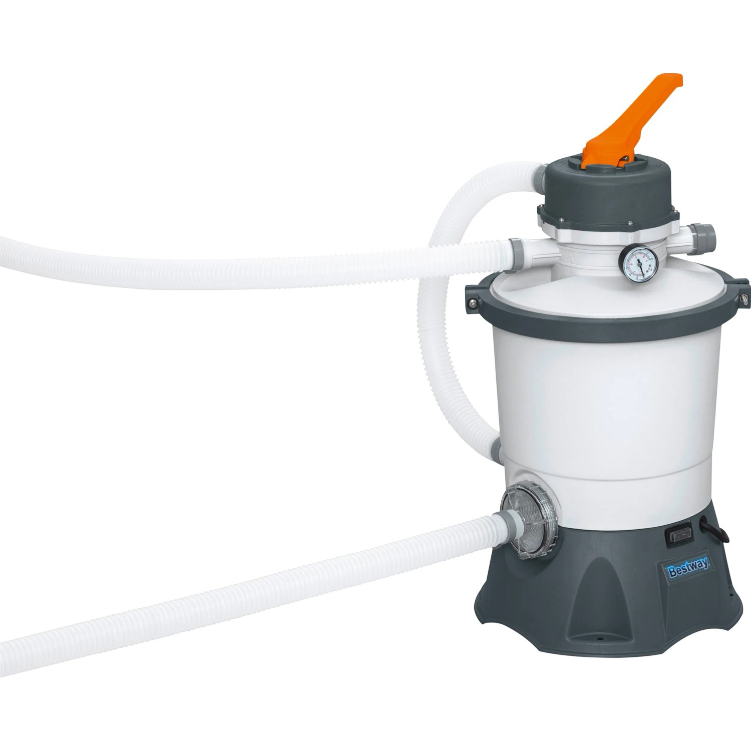 Bestway Sandfilteranlage 3.028 l/h, 85 W für Pools bis 16.600 Liter. Filteranlage mit Schlauchanschlüssen.