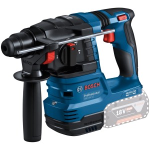 Bosch Professional GBH 18V-22 Akku-Bohrhammer in Blau/Schwarz mit Akku. Ideal für komfortables Bohren.