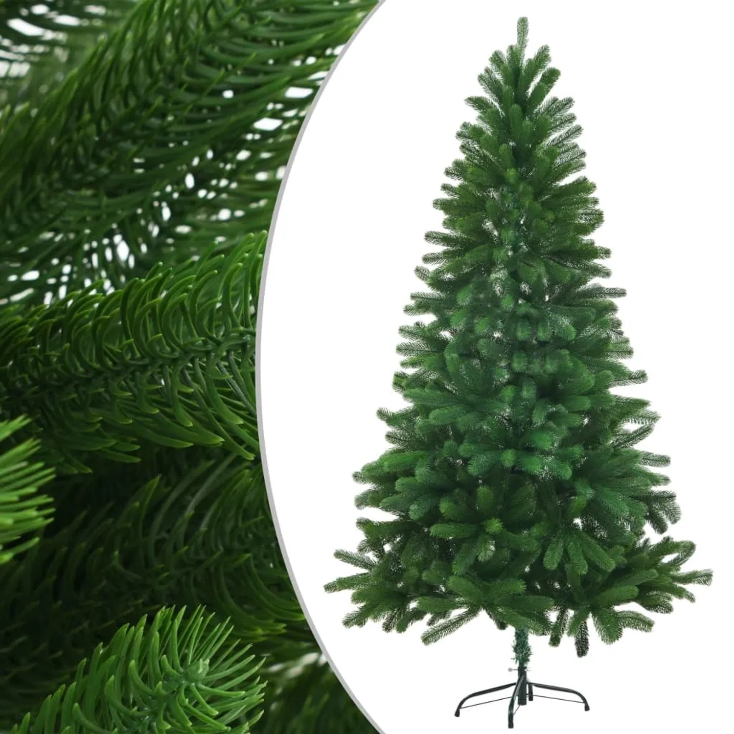 Grüner, künstlicher Weihnachtsbaum (150 cm) mit naturgetreuen Nadeln für Innen & Außen.